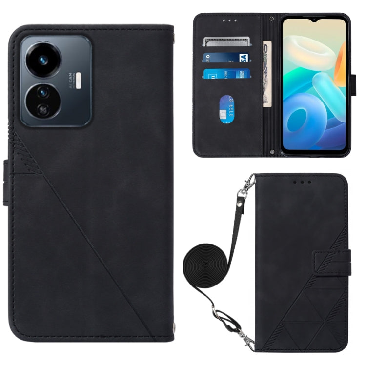 For vivo Y77 5G Crossbody 3D Embossed Flip Leather Phone Case