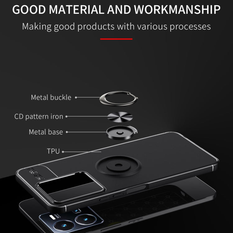 For vivo Y35 / Y22S Metal Ring Holder TPU Phone Case