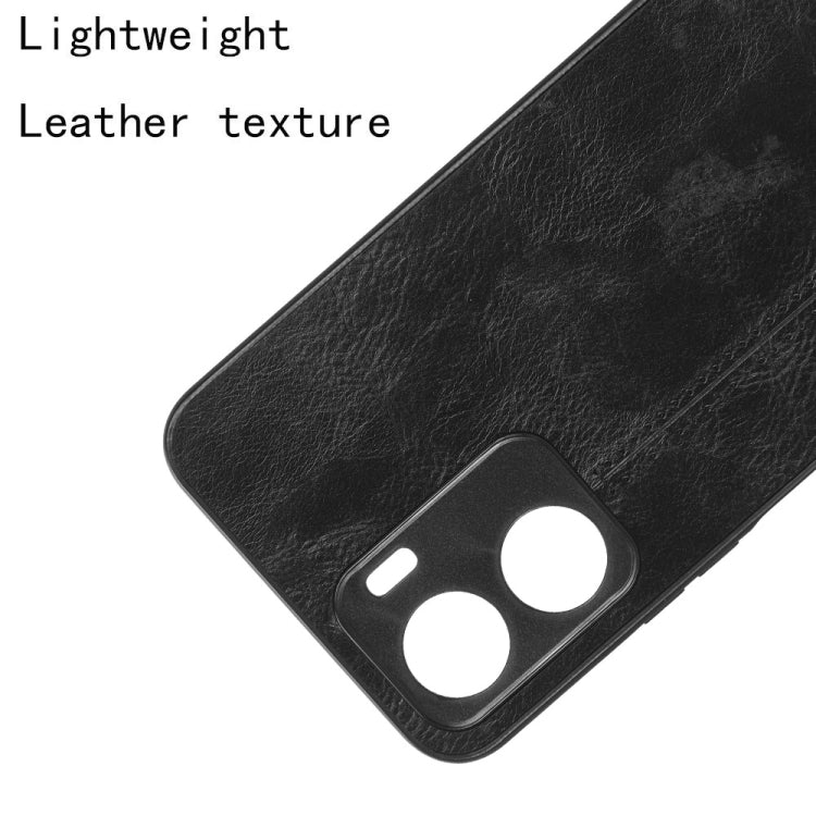 For vivo Y16 4G Sewing Cow Pattern Skin PC + PU + TPU Case