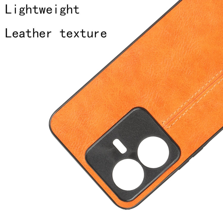 For vivo Y22 4G / Y22s 2022 Sewing Cow Pattern Skin PC + PU + TPU Case