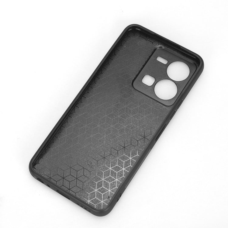 For vivo Y35 4G Sewing Cow Pattern Skin PC + PU + TPU Case