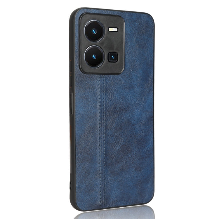 For vivo Y35 4G Sewing Cow Pattern Skin PC + PU + TPU Case