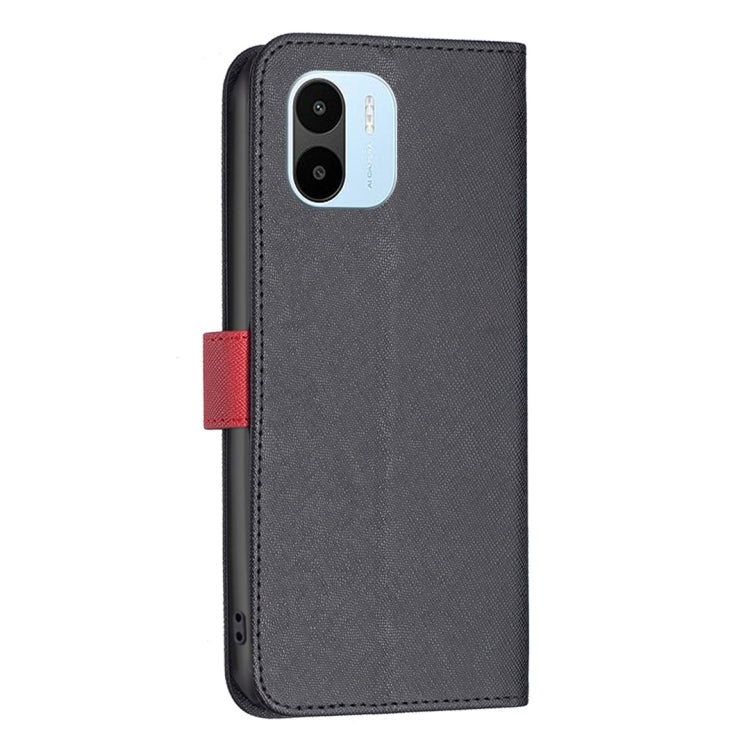 For Xiaomi Redmi A1/A1+ BF13 Color Matching Cross Texture Leather Phone Case
