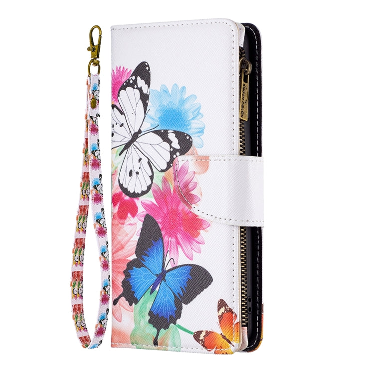For vivo Y35/Y22 Colored Drawing Pattern Zipper Phone Leather Case