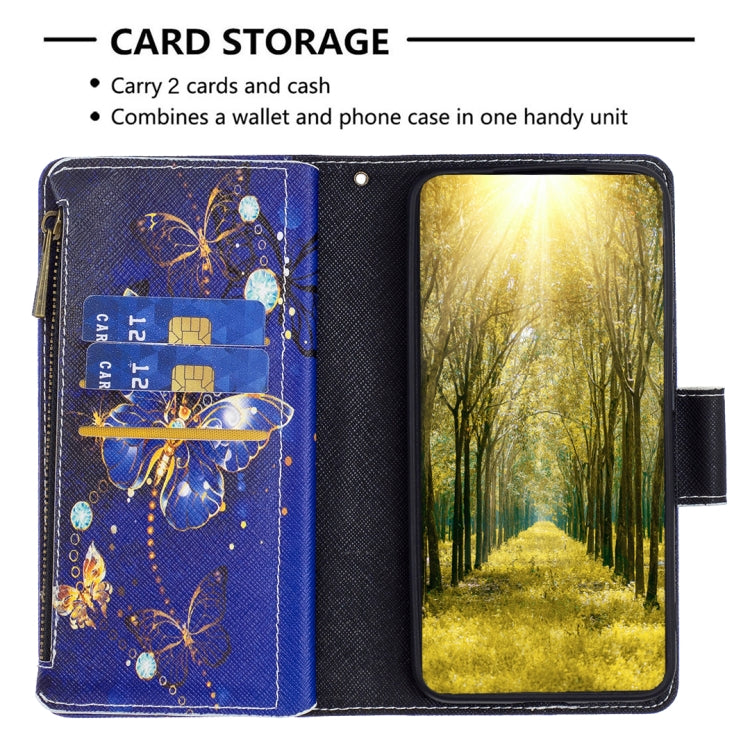 For Xiaomi Redmi A1/Redmi A1+ Colored Drawing Pattern Zipper Phone Leather Case