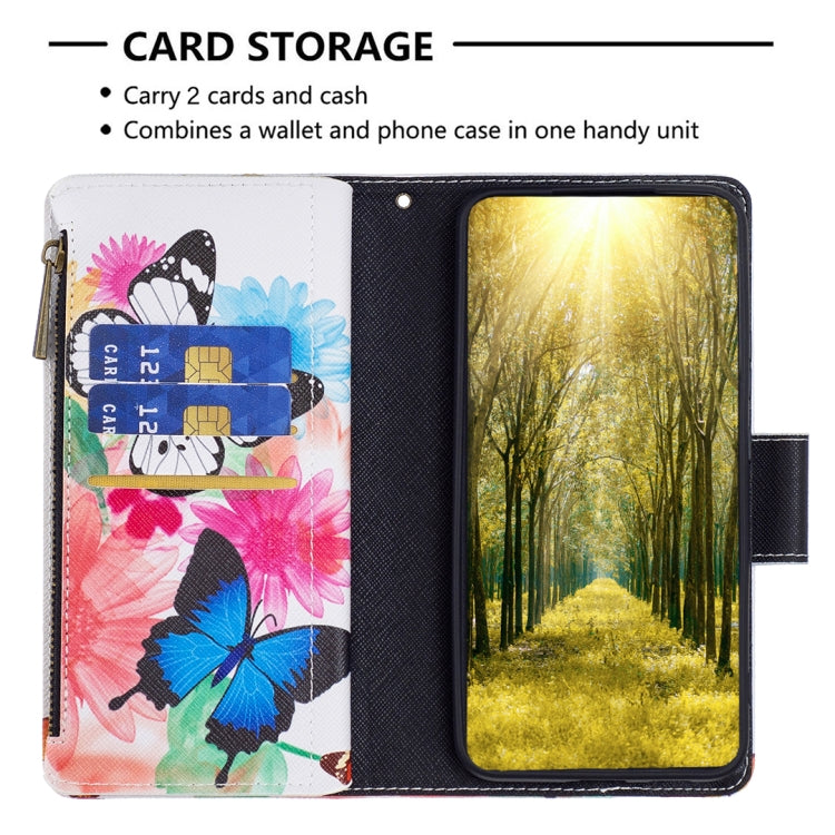 For Xiaomi Redmi A1/Redmi A1+ Colored Drawing Pattern Zipper Phone Leather Case