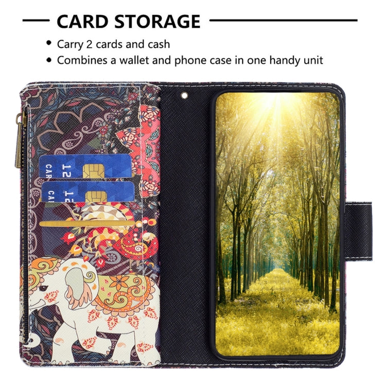 For Xiaomi Redmi A1/Redmi A1+ Colored Drawing Pattern Zipper Phone Leather Case