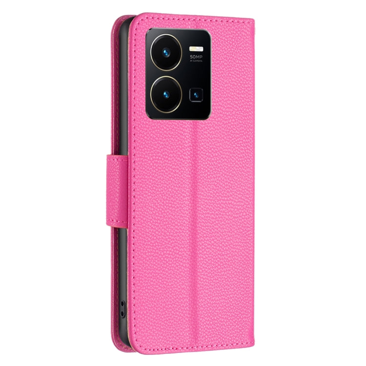 For vivo Y35/Y22 Litchi Texture Pure Color Leather Phone Case