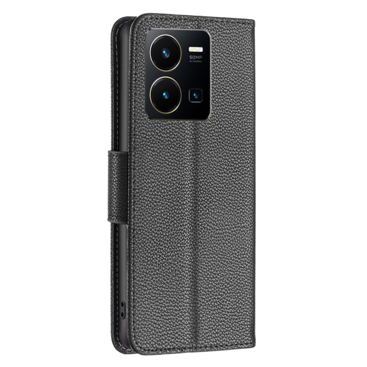 For vivo Y35/Y22 Litchi Texture Pure Color Leather Phone Case