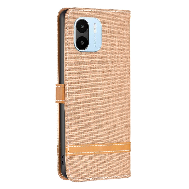 For Xiaomi Redmi A1 / A1+ Color Block Denim Texture Leather Phone Case