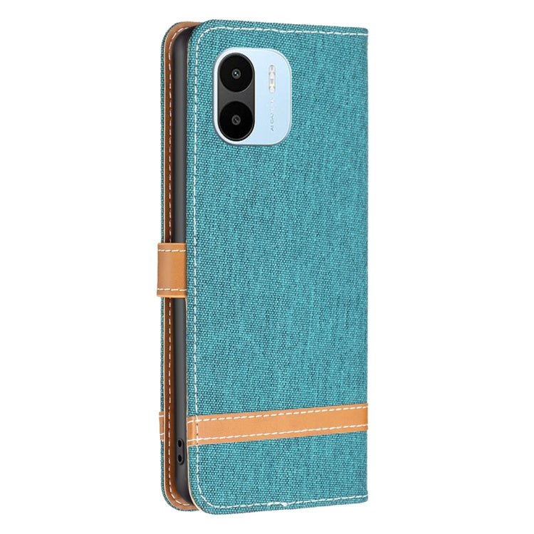 For Xiaomi Redmi A1 / A1+ Color Block Denim Texture Leather Phone Case