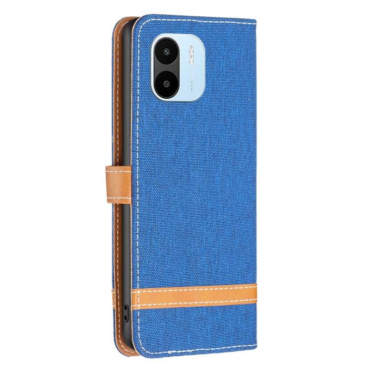 For Xiaomi Redmi A1 / A1+ Color Block Denim Texture Leather Phone Case