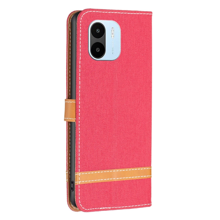 For Xiaomi Redmi A1 / A1+ Color Block Denim Texture Leather Phone Case
