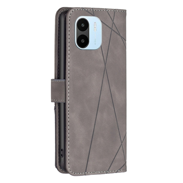 For Xiaomi Redmi A1 Magnetic Buckle Rhombus Texture Leather Phone Case