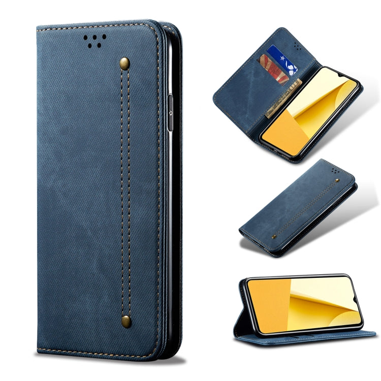 For vivo Y16 4G Global/Y02s 4G Global Denim Texture Leather Phone Case