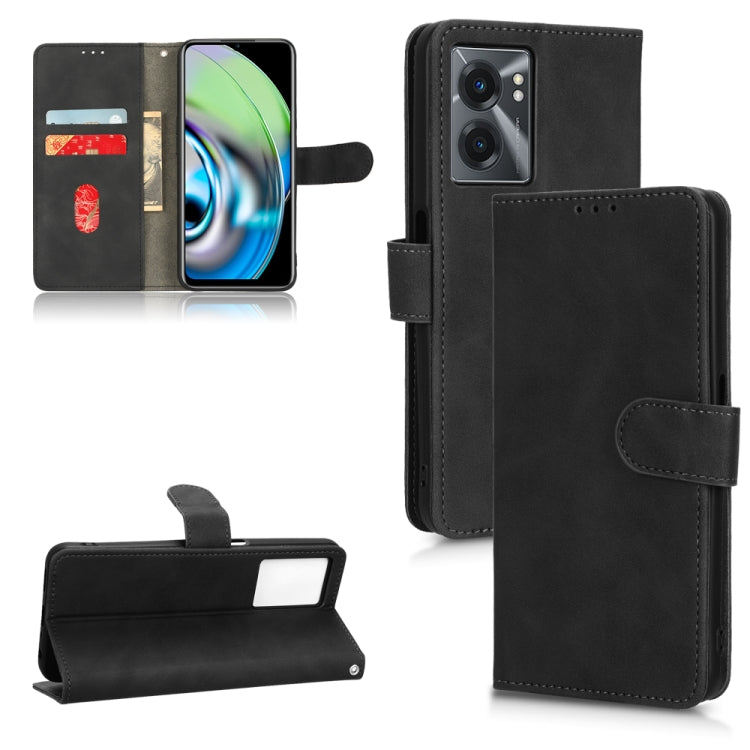 For Realme V23 5G / OPPO A57 5G Skin Feel Magnetic Flip Leather Phone Case