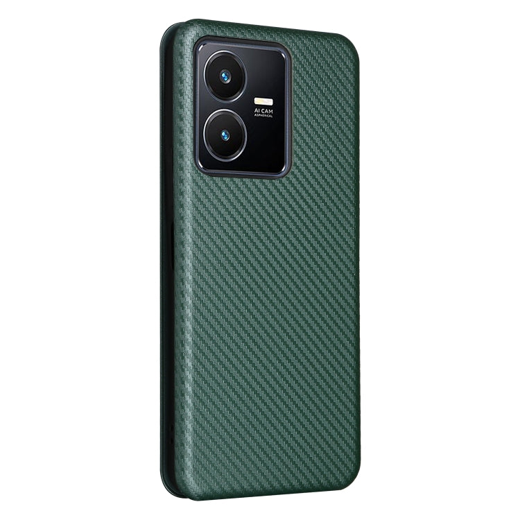 For vivo Y22s / Y35 Carbon Fiber Texture Leather Phone Case