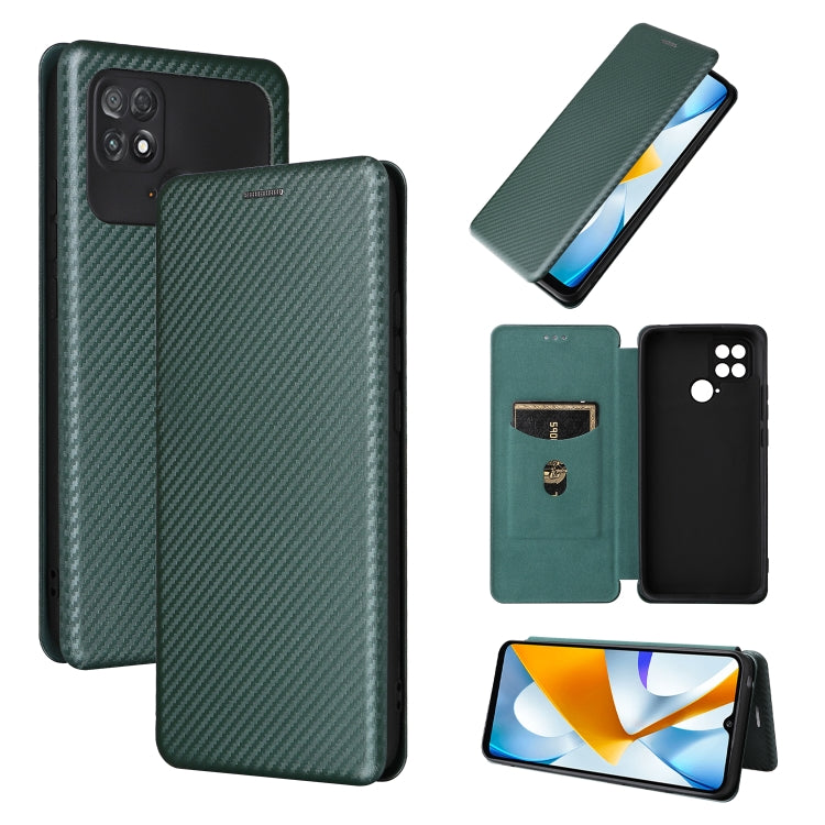 For Xiaomi Poco C40 Carbon Fiber Texture Leather Phone Case