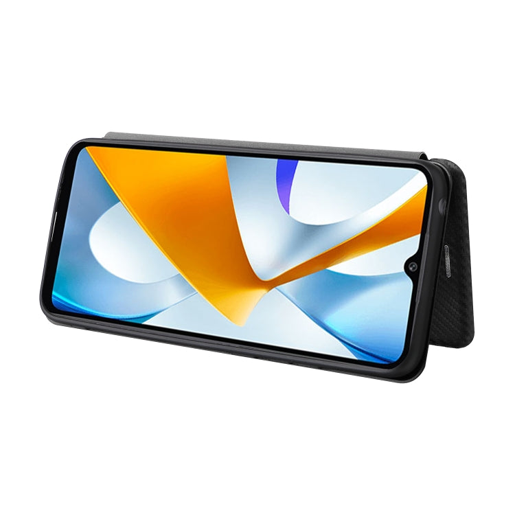 For Xiaomi Poco C40 Carbon Fiber Texture Leather Phone Case