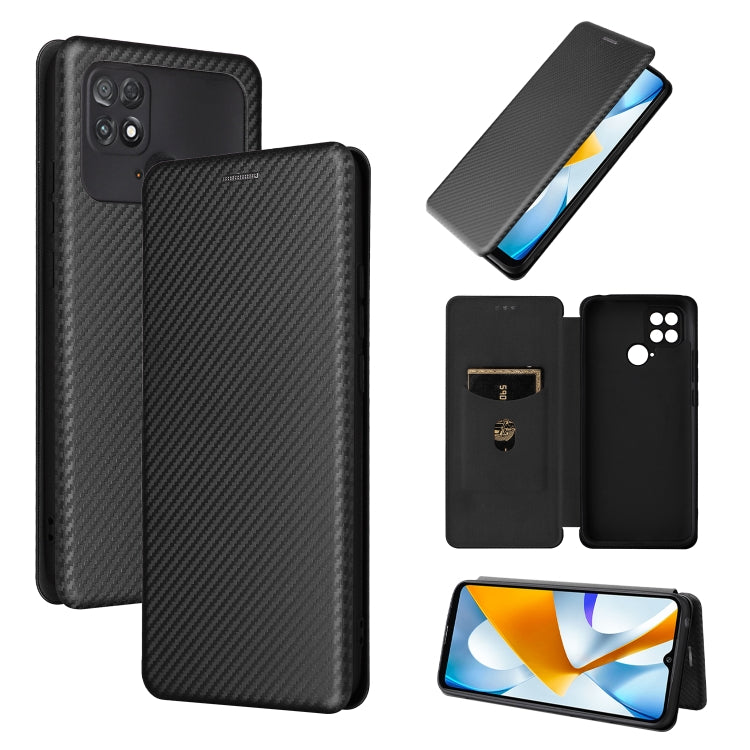 For Xiaomi Poco C40 Carbon Fiber Texture Leather Phone Case