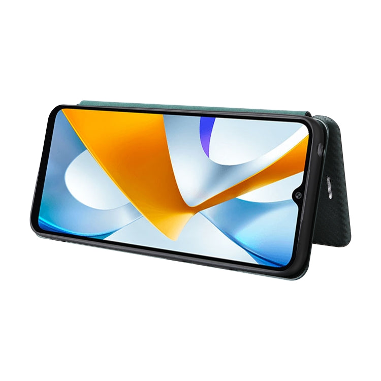 For Xiaomi Poco C40 Carbon Fiber Texture Leather Phone Case