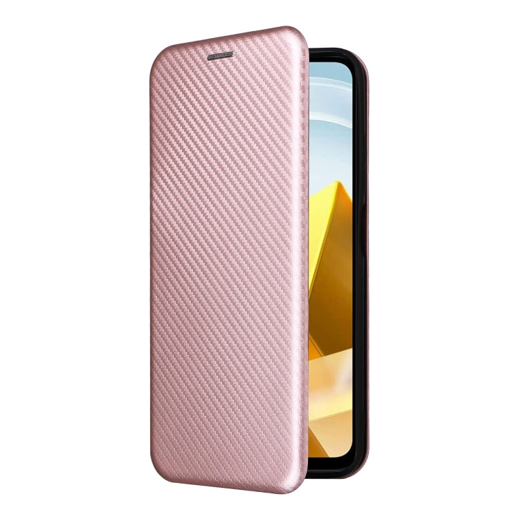 For Xiaomi Poco M5 4G Carbon Fiber Texture Leather Phone Case