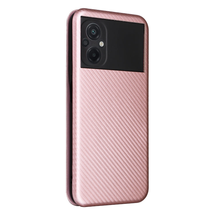 For Xiaomi Poco M5 4G Carbon Fiber Texture Leather Phone Case