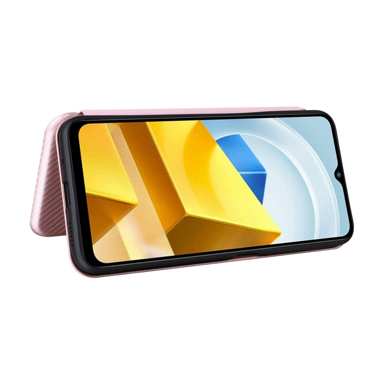 For Xiaomi Poco M5 4G Carbon Fiber Texture Leather Phone Case