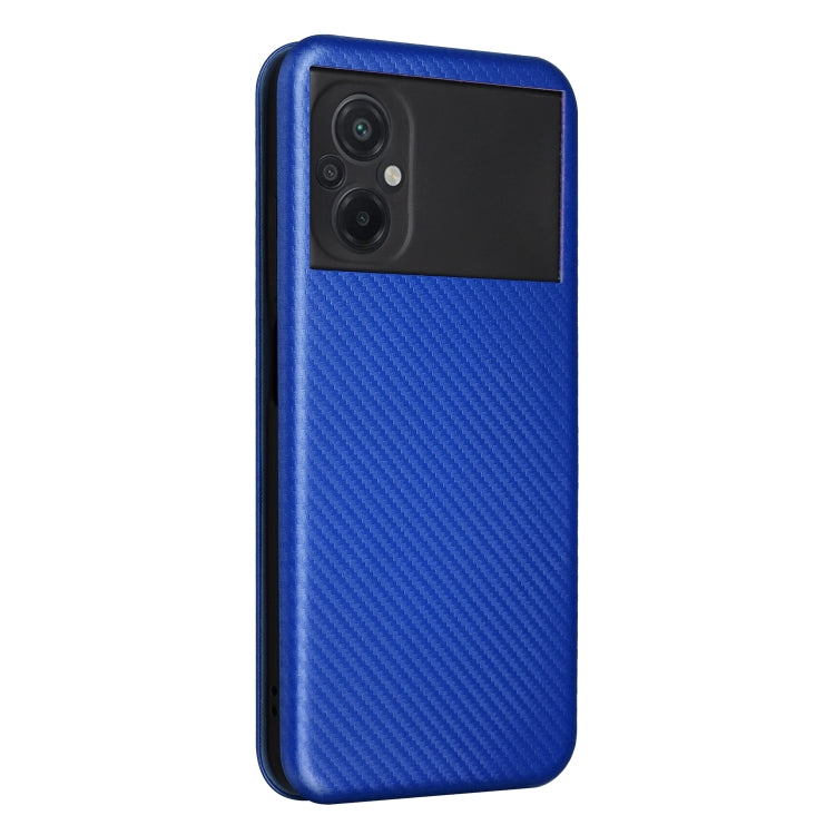 For Xiaomi Poco M5 4G Carbon Fiber Texture Leather Phone Case