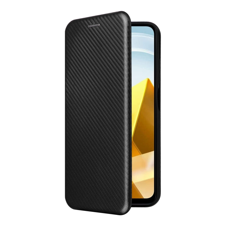 For Xiaomi Poco M5 4G Carbon Fiber Texture Leather Phone Case