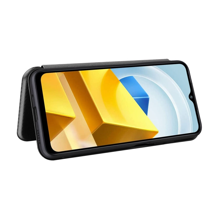 For Xiaomi Poco M5 4G Carbon Fiber Texture Leather Phone Case