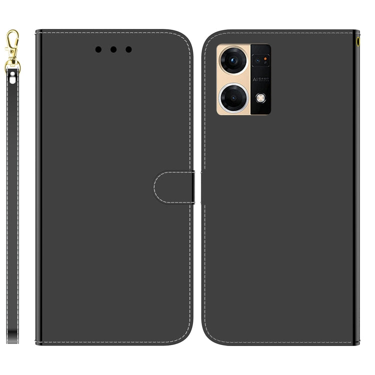 For OPPO Reno7 4G Imitated Mirror Surface Flip Leather Phone Case