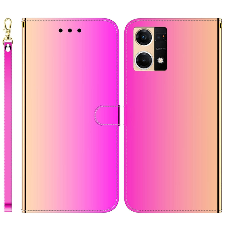 For OPPO Reno7 4G Imitated Mirror Surface Flip Leather Phone Case