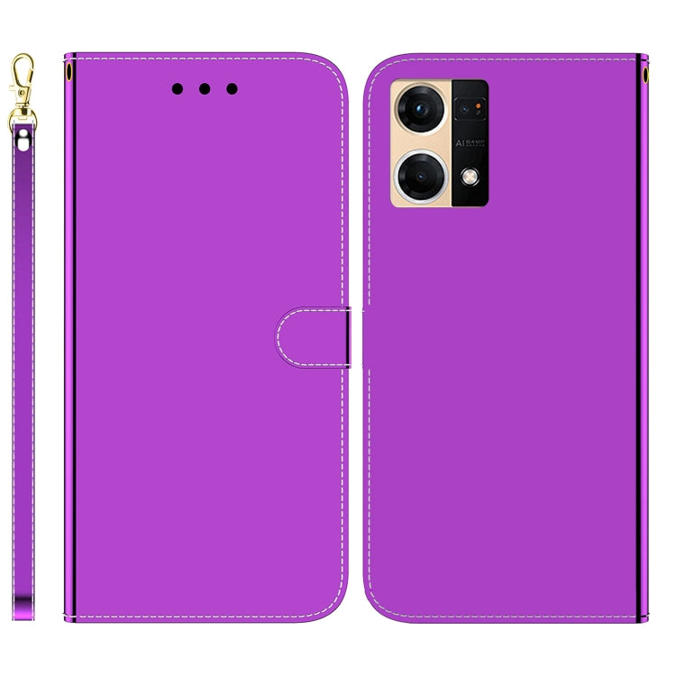 For OPPO Reno7 4G Imitated Mirror Surface Flip Leather Phone Case