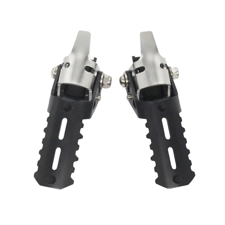 For BMW R1250GS R1200 GS ADV Motorcycle 22-25mm Front Folding Foot Pegs Footrests Clamps (Black Silver)