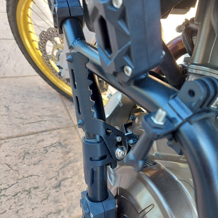For BMW R1250GS R1200 GS ADV Motorcycle 22-25mm Front Folding Foot Pegs Footrests Clamps (Black Silver)