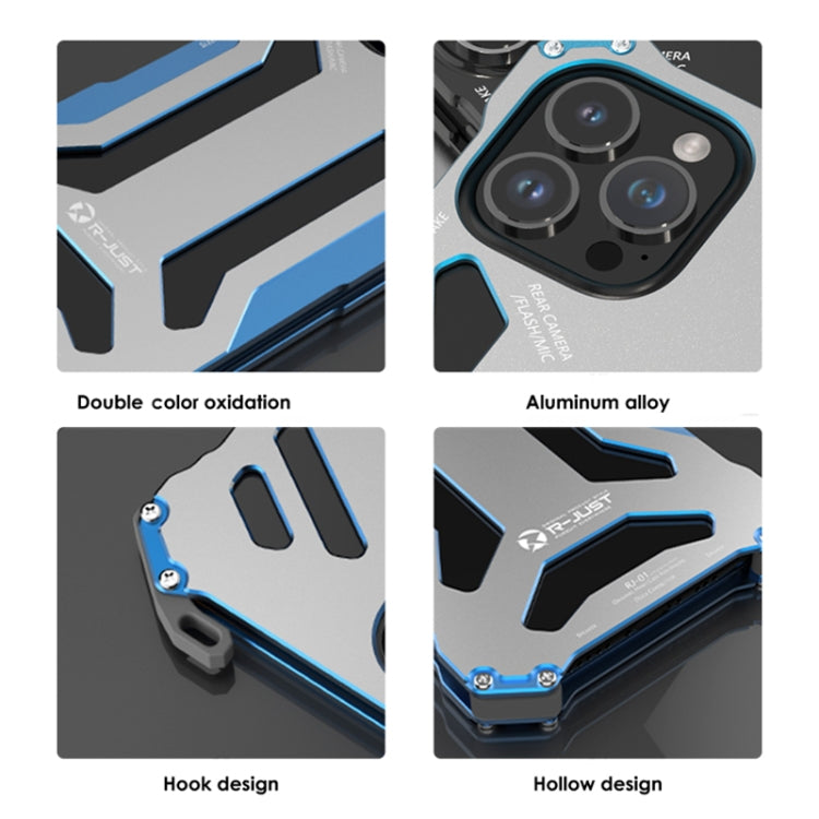 For iPhone 14 Pro Max R-JUST RJ17 Shockproof Armor Metal Phone Case