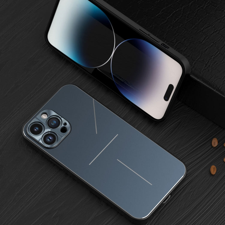 For iPhone 14 Pro Max R-JUST RJ52 3-Line Style Metal TPU Shockproof Phone Case