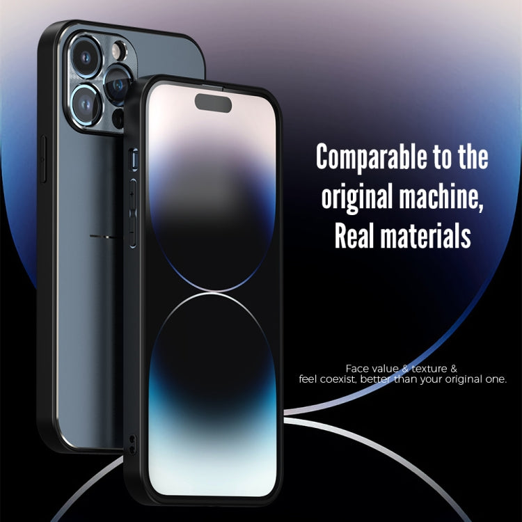 For iPhone 14 Pro Max R-JUST RJ52 3-Line Style Metal TPU Shockproof Phone Case