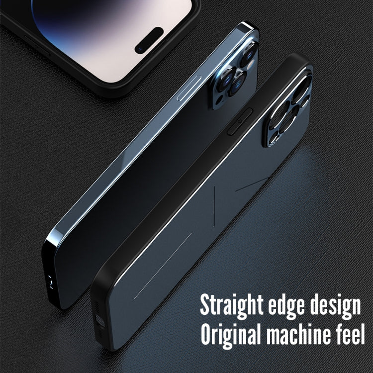 For iPhone 14 Pro Max R-JUST RJ52 3-Line Style Metal TPU Shockproof Phone Case