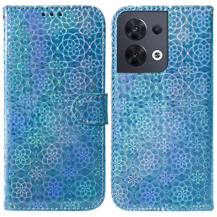 For OPPO Reno8 Colorful Magnetic Buckle Leather Phone Case
