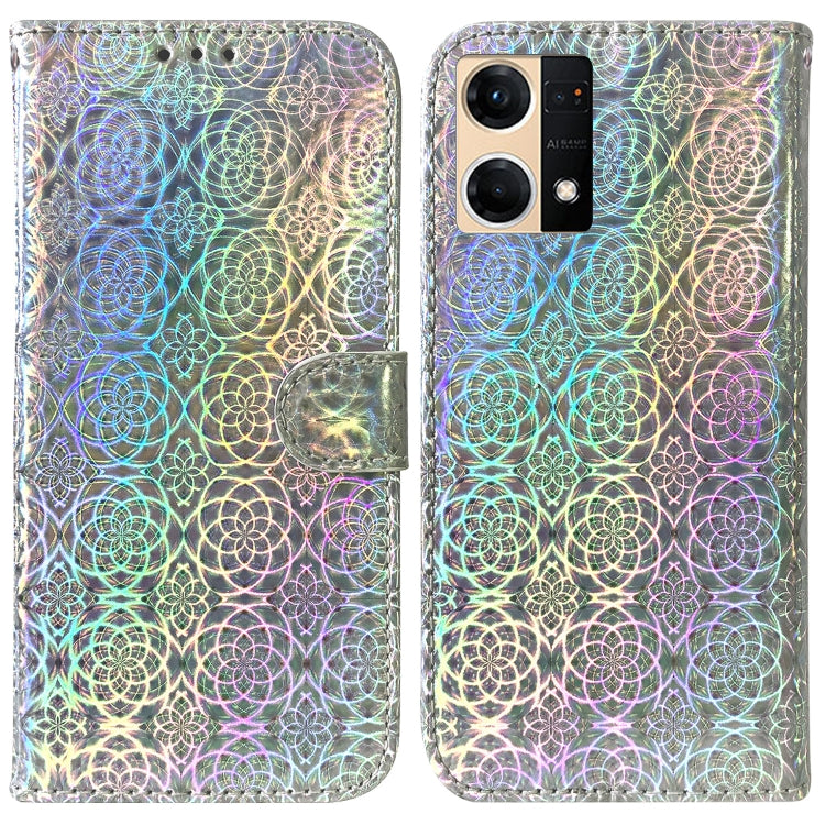 For OPPO Reno7 4G Colorful Magnetic Buckle Leather Phone Case