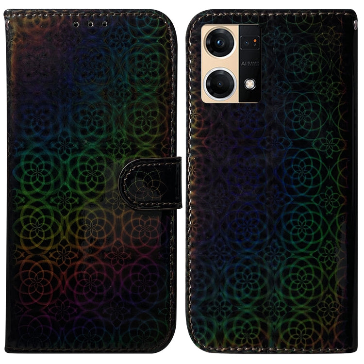 For OPPO Reno7 4G Colorful Magnetic Buckle Leather Phone Case
