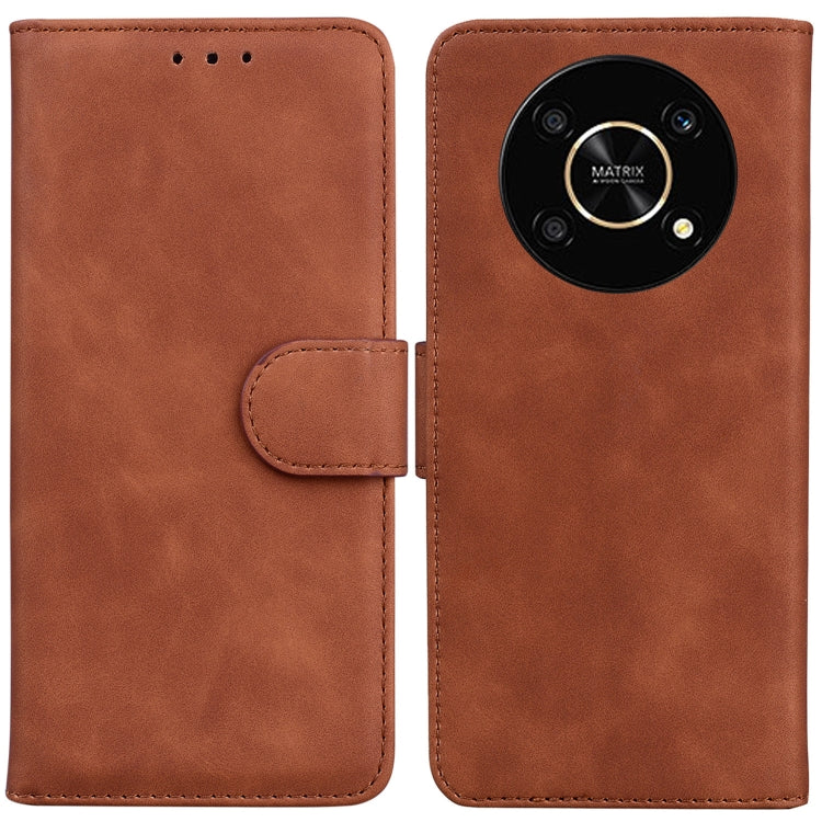 For Honor X9 / X9 5G Skin Feel Pure Color Flip Leather Phone Case