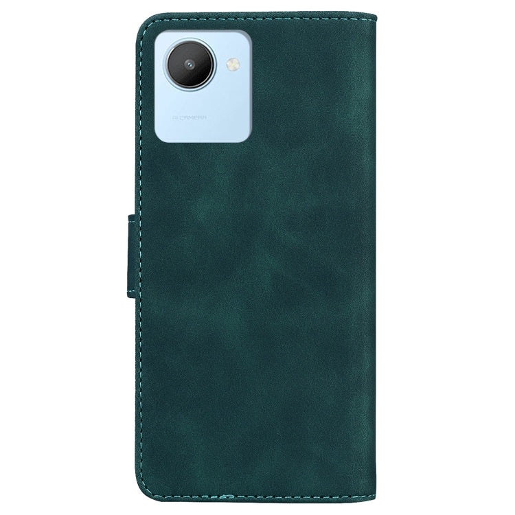 For Realme C30 Skin Feel Pure Color Flip Leather Phone Case