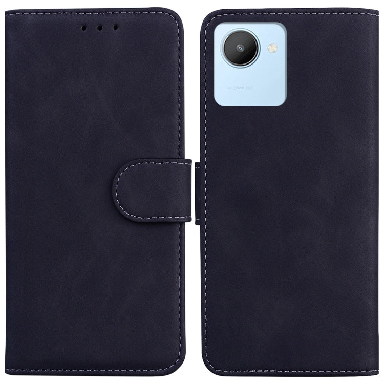 For Realme C30 Skin Feel Pure Color Flip Leather Phone Case