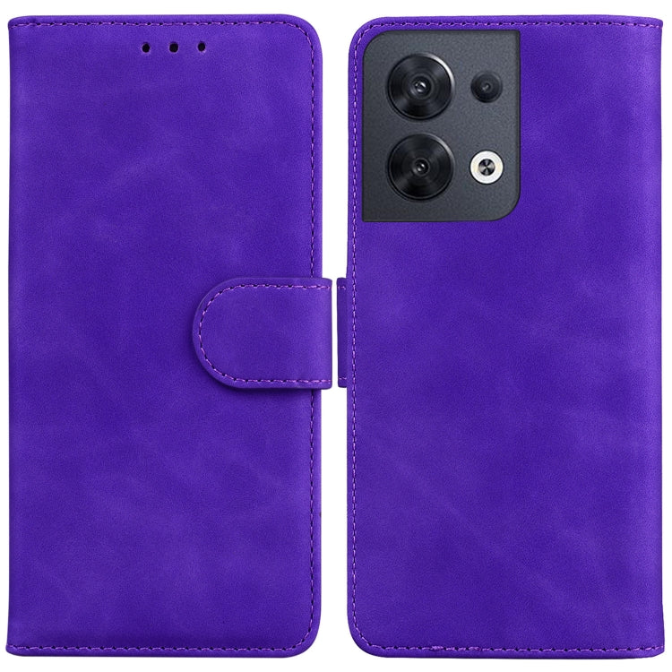 For OPPO Reno8 Skin Feel Pure Color Flip Leather Phone Case