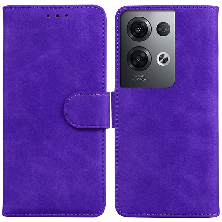 For OPPO Reno8 Pro Skin Feel Pure Color Flip Leather Phone Case