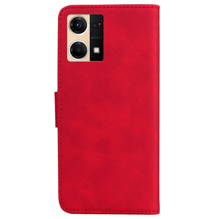 For OPPO Reno7 4G Skin Feel Pure Color Flip Leather Phone Case