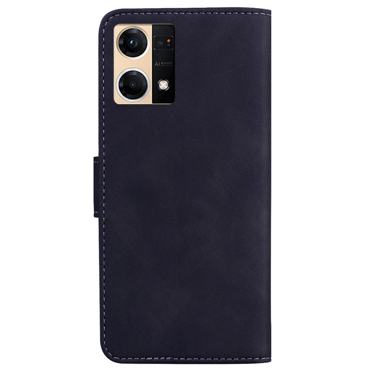For OPPO Reno7 4G Skin Feel Pure Color Flip Leather Phone Case